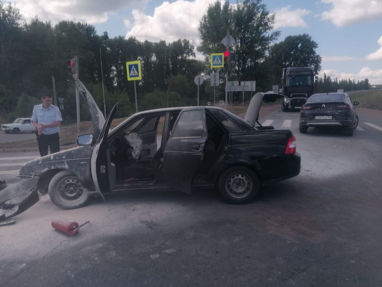 Лада Приора авария небольшая