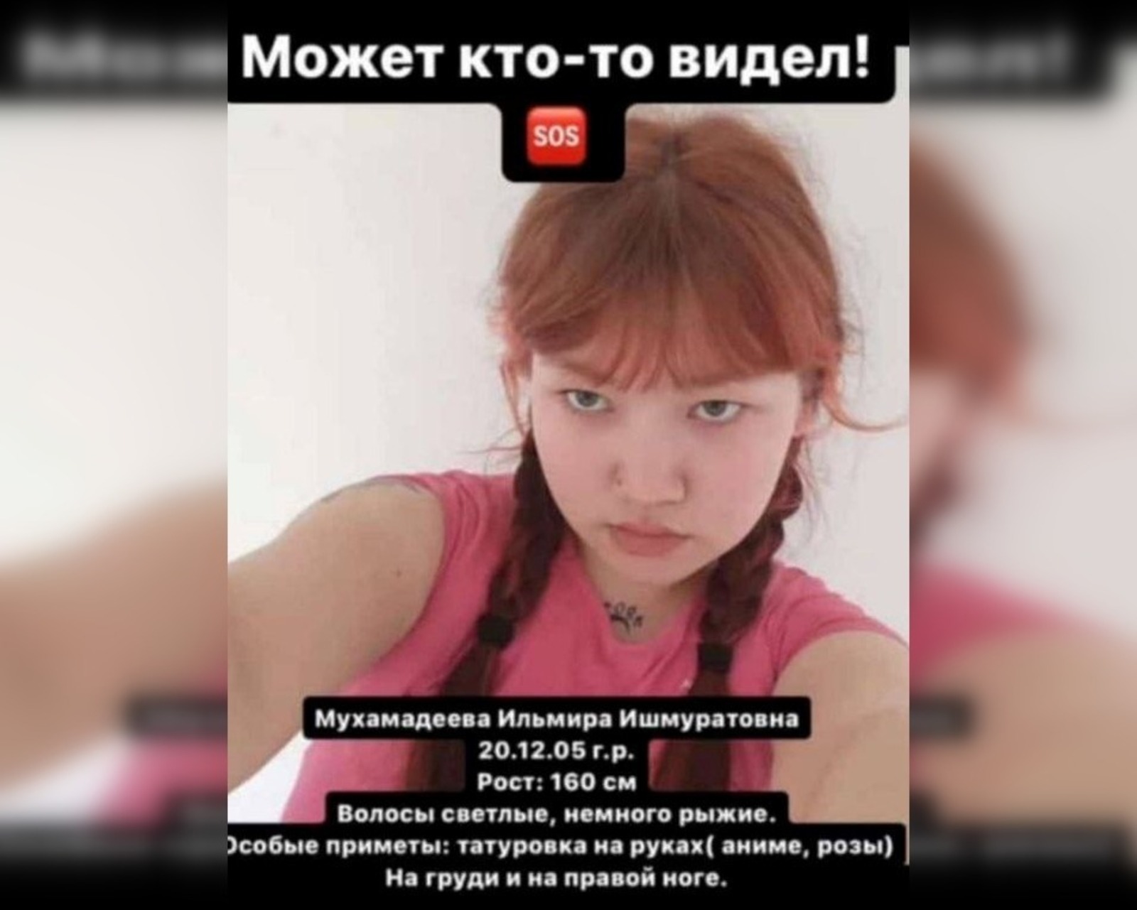 В Башкирии ищут 17-летнюю Ильмиру Мухамадееву, которая исчезла после  прогулки с друзьями